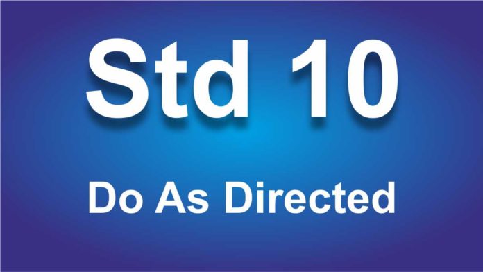 Do As Directed for std 10