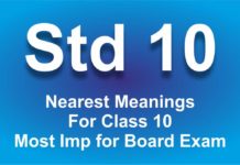 Nearest Meanings For Class 10 Most Imp for Board Exam